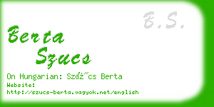 berta szucs business card